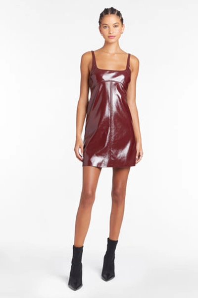 Amanda Uprichard Women's Krisa Faux Patent Leather Minidress In Burgundy
