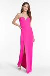 Amanda Uprichard Women's Cherri Crepe Plunging Sweetheart Gown In Hot Pink