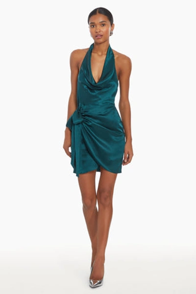 Amanda Uprichard Martine Silk Dress In Conifer