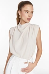 Amanda Uprichard Sleeveless Fabienne Top In Bone