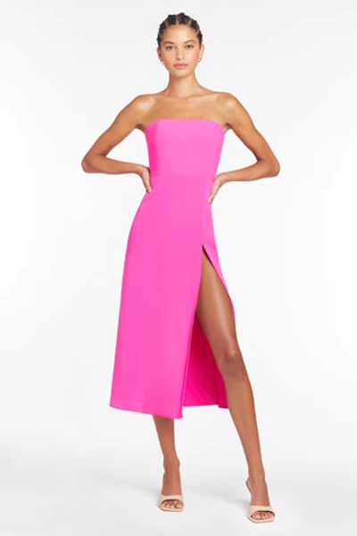 Amanda Uprichard Mandy Midi Dress In Hot Pink