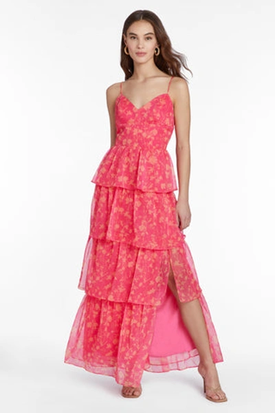 Amanda Uprichard Thaddea Maxi Dress In Pink