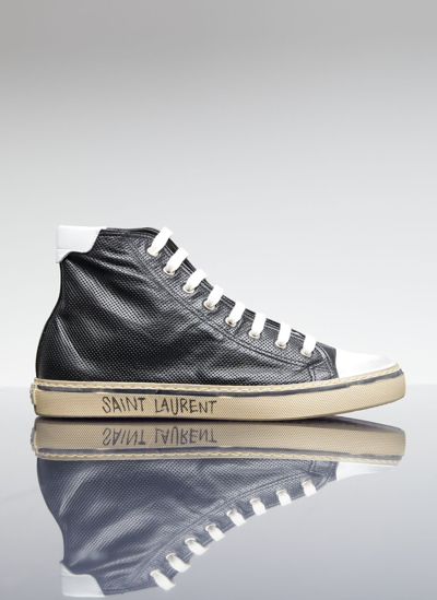 Saint Laurent Malibu High Top Sneakers In Black