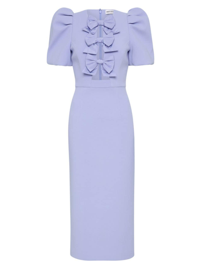 Rebecca Vallance Annabelle Bow-detail Midi Dress In Blue