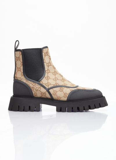 GUCCI GG CANVAS ANKLE BOOTS