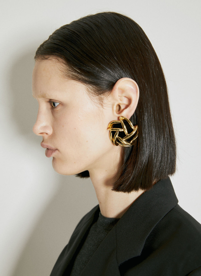 Saint Laurent Gold-tone Velvet Clip Earrings