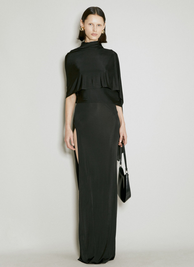 Saint Laurent High-neck Maxi Dress In Black