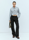 Miu Miu Cropped Denim Jacket In Grey