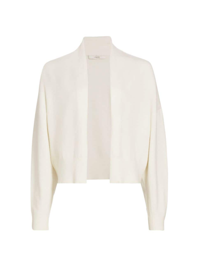 Vince Drape-front Wool-blend Cardigan In Off White