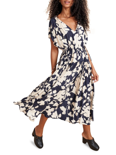 La Ligne Women's Printed Natalie Dress In Cream Navy