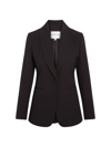 Careste Anastasia Single-button Silk Georgette Jacket In Black