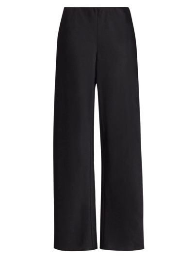 Vince Women's Fluid Bias-cut Satin High-rise Trousers In Black