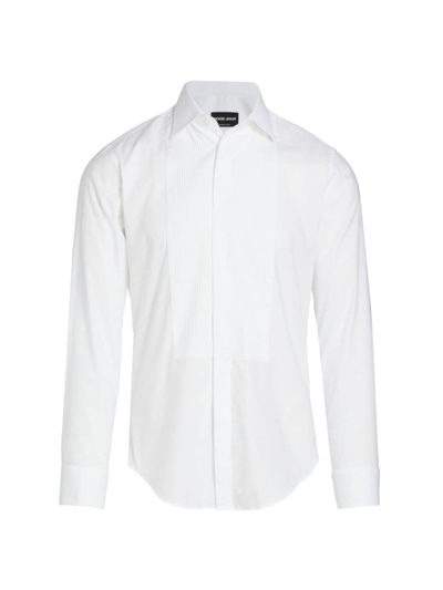 Giorgio Armani Men's Tuxedo Shirt In Fancy White