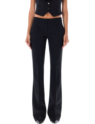 Blumarine Pressed-crease Twill Straight-leg Trousers In Black