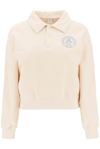 SPORTY AND RICH SPORTY & RICH LOGO PRINTED LONG SLEEVED POLO SWEATER