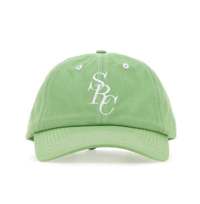 Sporty And Rich Sporty & Rich Logo Embroidered Curved Peak Cap In Green