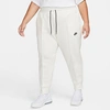 Nike Women's  Sportswear Tech Fleece Mid-rise Jogger Pants (plus Size) In Pale Ivory/black