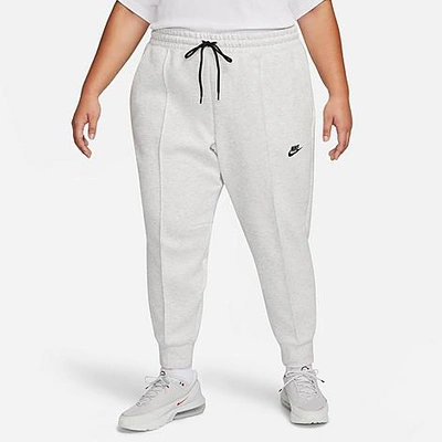 Nike Women's Sportswear Tech Fleece Mid-rise Jogger Pants (plus Size) In Light Grey/heather/black