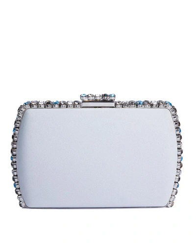 Gemy Maalouf Grey Clutch With Multicolor Studs - Accessories