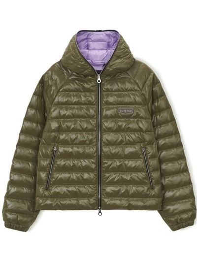 Duvetica Caroma Zip Hooded Down Jacket In Green