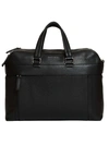 ORCIANI BLACK LEATHER WORK BAG WITH DOUBLE ZIP