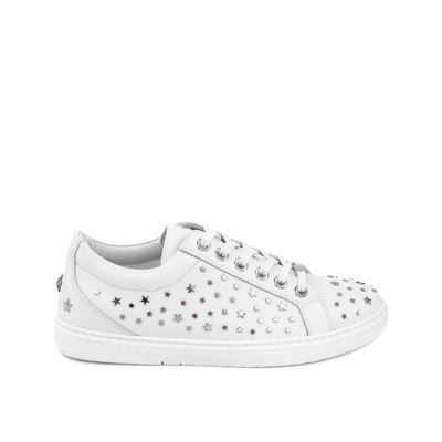 JIMMY CHOO CASH STAR LEATHER SNEAKERS