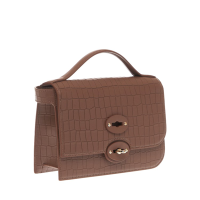 Zanellato Ella Model Crocodile Print Bag In Brown