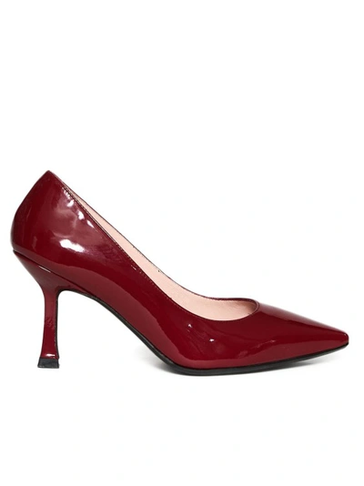 Anna F Carmine Patent Leather Pump In Red