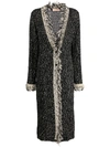 Twinset Contrast-trim Longline Cardigan In Black