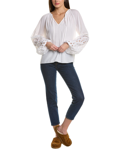 Ramy Brook Aleya Eyelet-embroidered Blouse In Ivory
