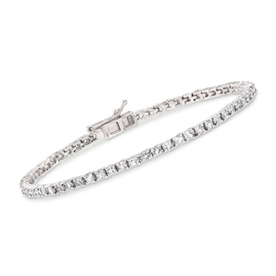 Ross-simons White Topaz Tennis Bracelet In Sterling Silver In Multi