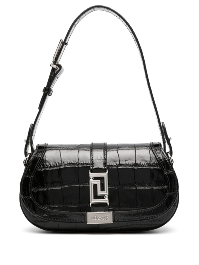 Versace Greca Goddess Shoulder Bag In Black