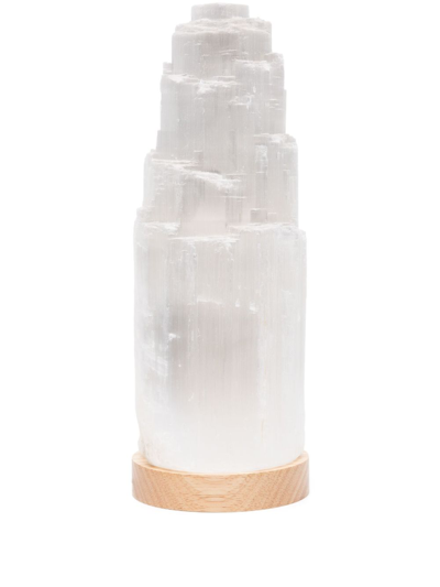 She's Lost Control White Large Selenite Crystal Lamp