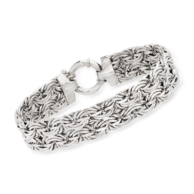 Ross-simons Sterling Silver Wide Byzantine Bracelet In Multi