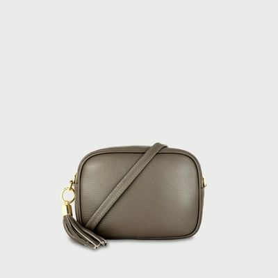 Apatchy London Bronze Leather Crossbody Bag With Cappuccino Dots Strap In Gold