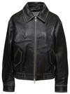Dunst Blouson Leather Jacket In Black