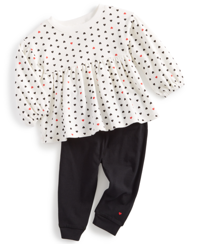 First Impressions Baby Girls Heart Top And Pants, 2 Piece Set, Created For Macy's In Sand Tan