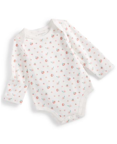 First Impressions Baby Girls Floral Bodysuit, Created For Macy's In Angel White