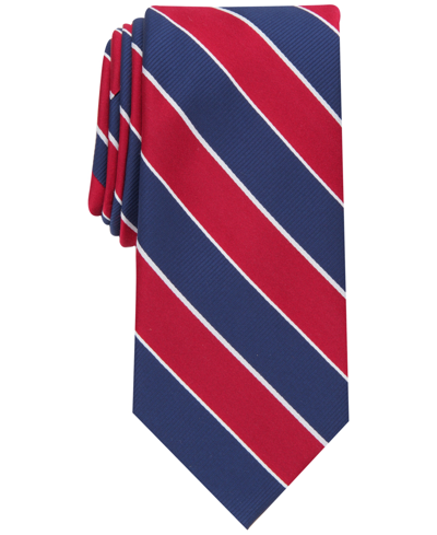 Club Room Men's Shore Stripe Tie, Created For Macy's In Red