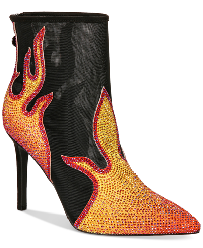 Thalia Sodi Women's Rayenn Embellished Pointed-toe Dress Booties In Red Hot Flame