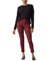Sanctuary Runway High Waist Skinny Pants In Scarlett Plaid