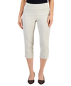 Jm Collection Petite Rivet-detail Tummy Control Capri Pants, Created For Macy's In Stone Wall