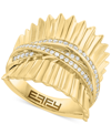 EFFY COLLECTION EFFY DIAMOND PLEATED CROSSOVER STATEMENT RING (1/4 CT. T.W.) RING IN 14K GOLD