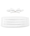 Michelsons Of London Bow Tie & Cummerbund Set In White