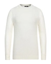 +39 Masq Man Sweater Ivory Size 40 Merino Wool In White