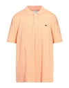 Lacoste Man Polo Shirt Apricot Size 8 Cotton In Orange