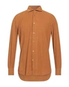 Glanshirt Man Shirt Tan Size 16 Cotton In Brown