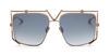 Valentino V-light Blue Titanium Square Sunglasses In Rose Gold