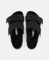 BIRKENSTOCK UJI SUEDE AND LEATHER SLIPPERS
