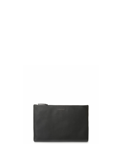 Orciani Leather Clutch Bag In Nero